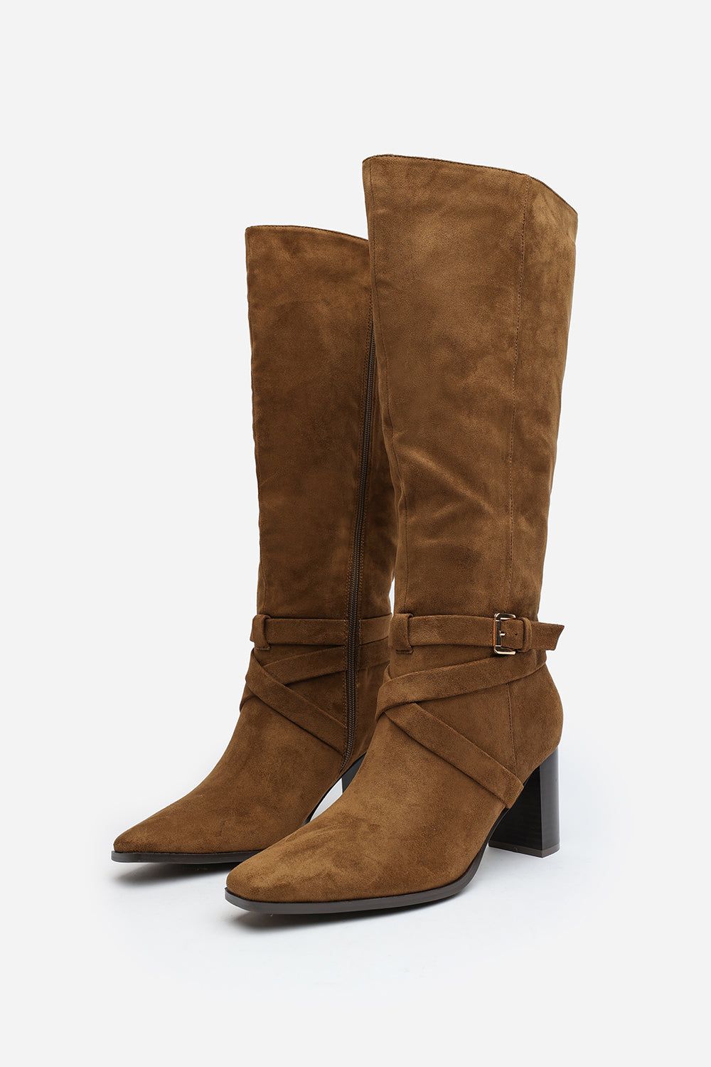 Where's That From 'Tamsin' Knee High Boots With Wrap Buckle Strap image 3