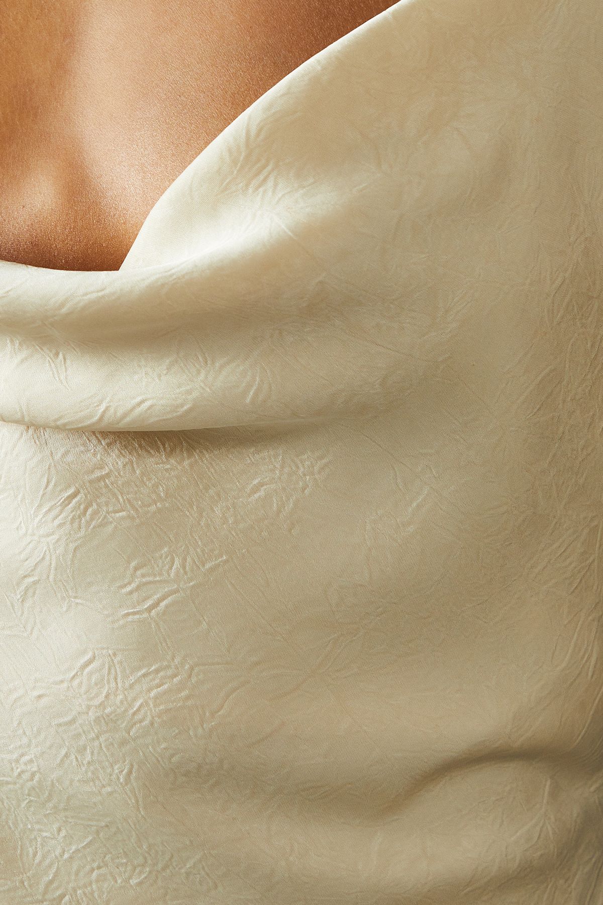 MissPap Textured Satin Cowl Neck Maxi Dress Butter image 5