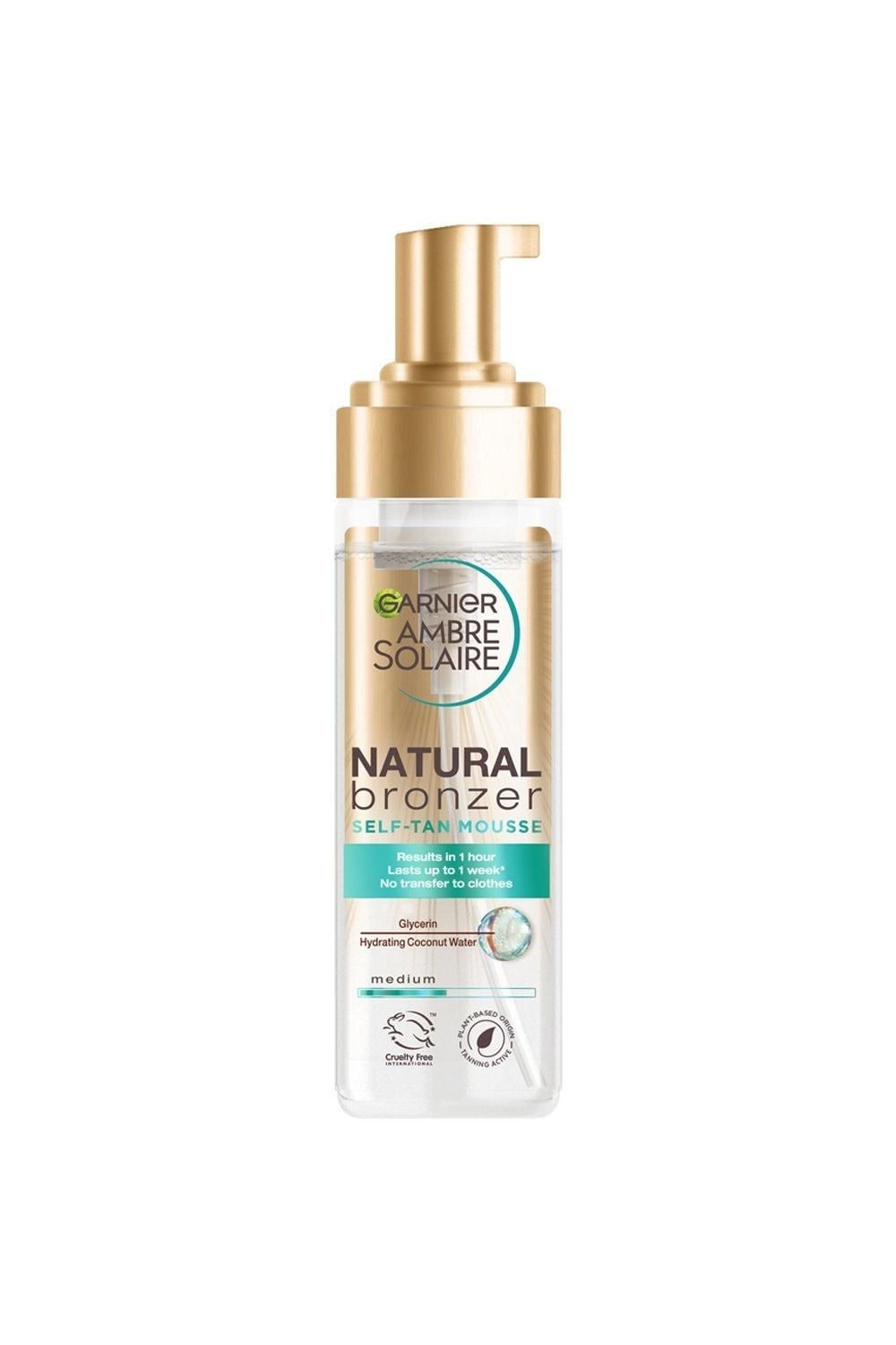 Garnier Ambre Solaire Vegan Natural Bronzer Intense Clear Self Tan Mousse Multi image 1