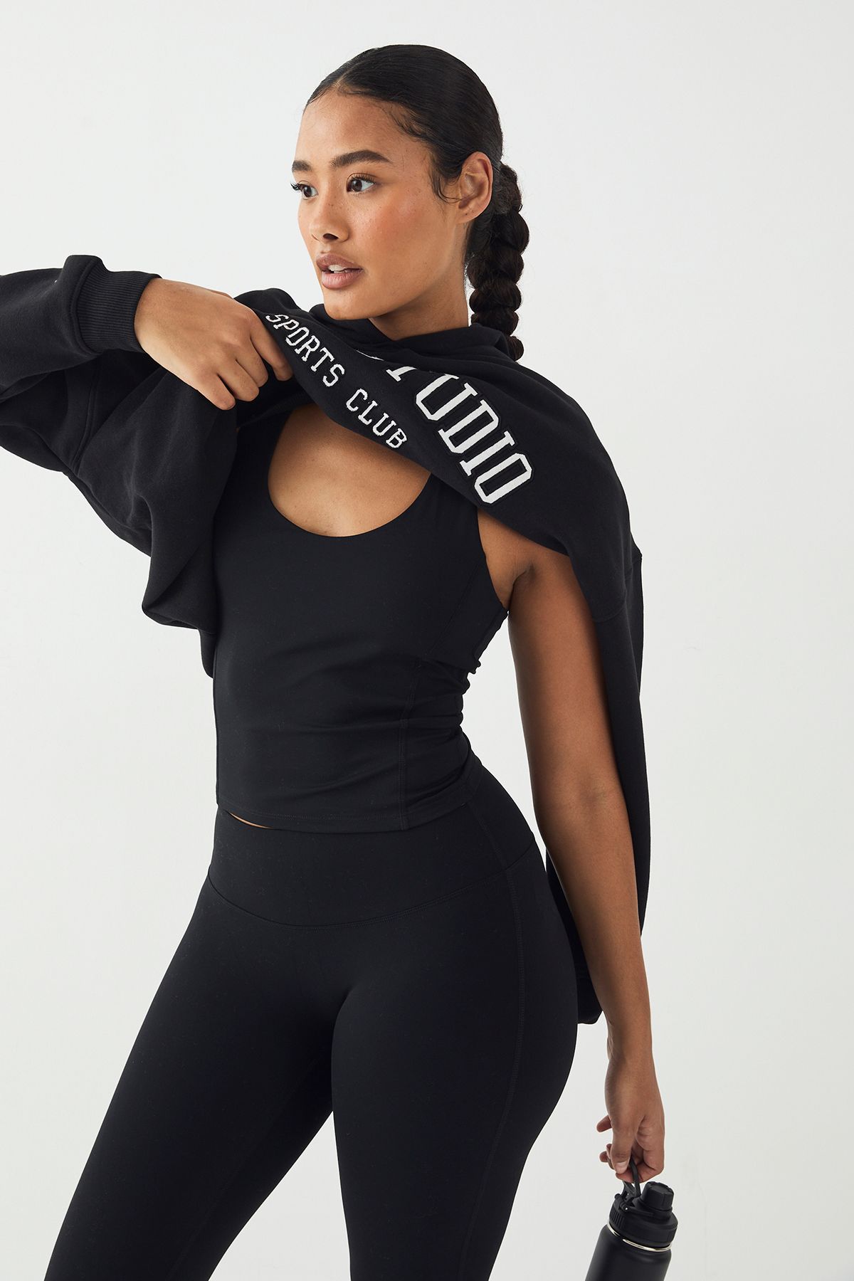 DSGN Studio DSGN Studio Sports Ultra Sculpt Seam Detail Padded Halterneck Top Black image 3