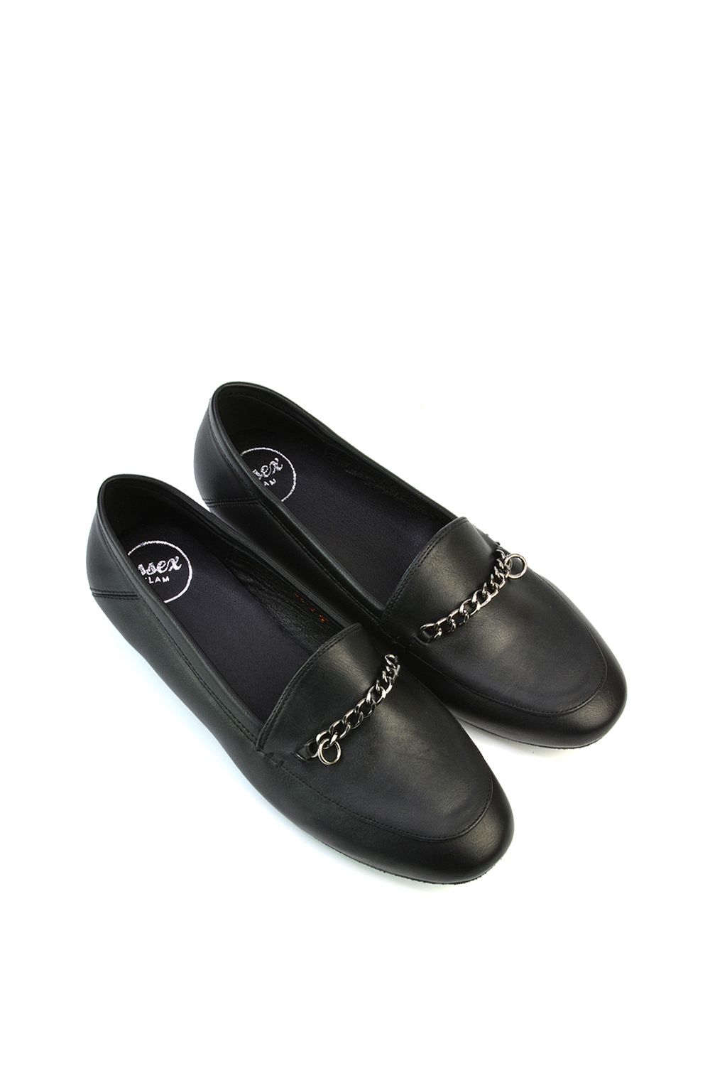 XY London 'Tessah' Chain Detail Flat Heel Slip On Loafers image 4