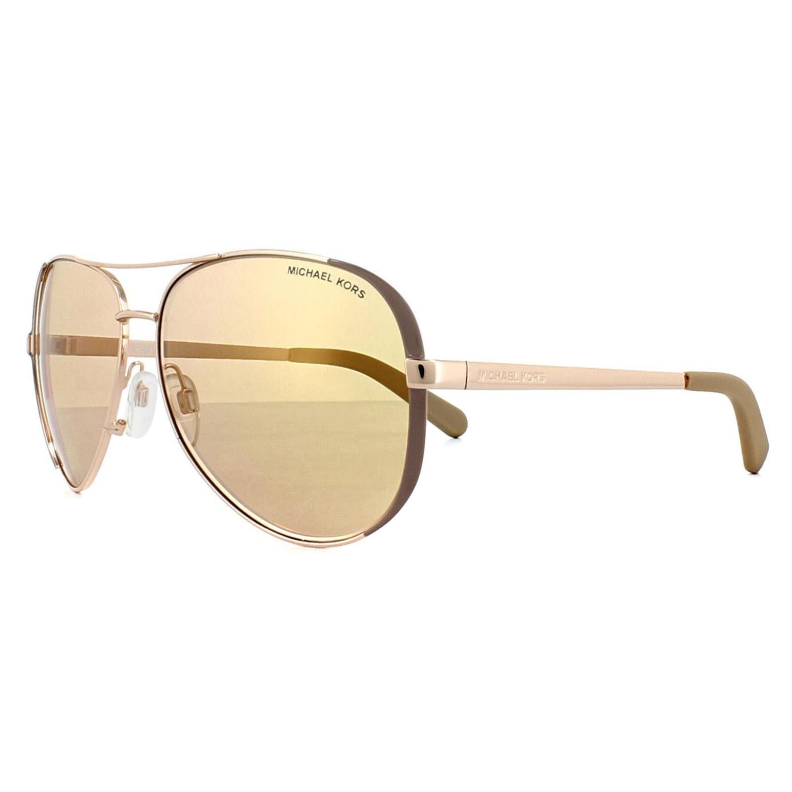 Michael Kors Aviator Polished Rose Gold Rose Gold Mirror Sunglasses image 2
