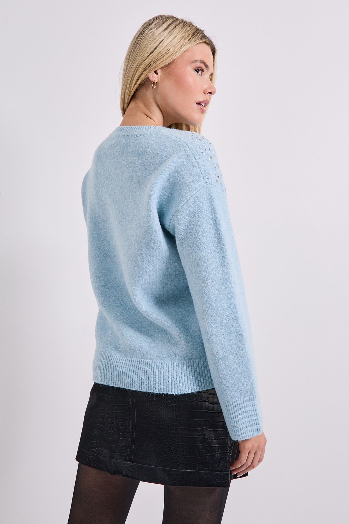 Dorothy Perkins Scattered Sparkle Jumper Pale Blue image 3