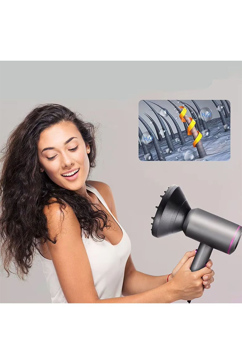 Living and Home 1800W Powerful Ionic Dryer, Hair Dryer with Diffuser & Concentrator image 2