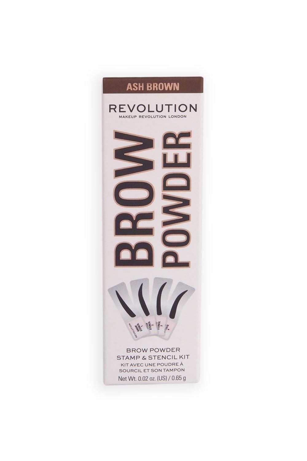 Revolution Brow Powder Stamp & Stencil Kit Ash Brown image 1