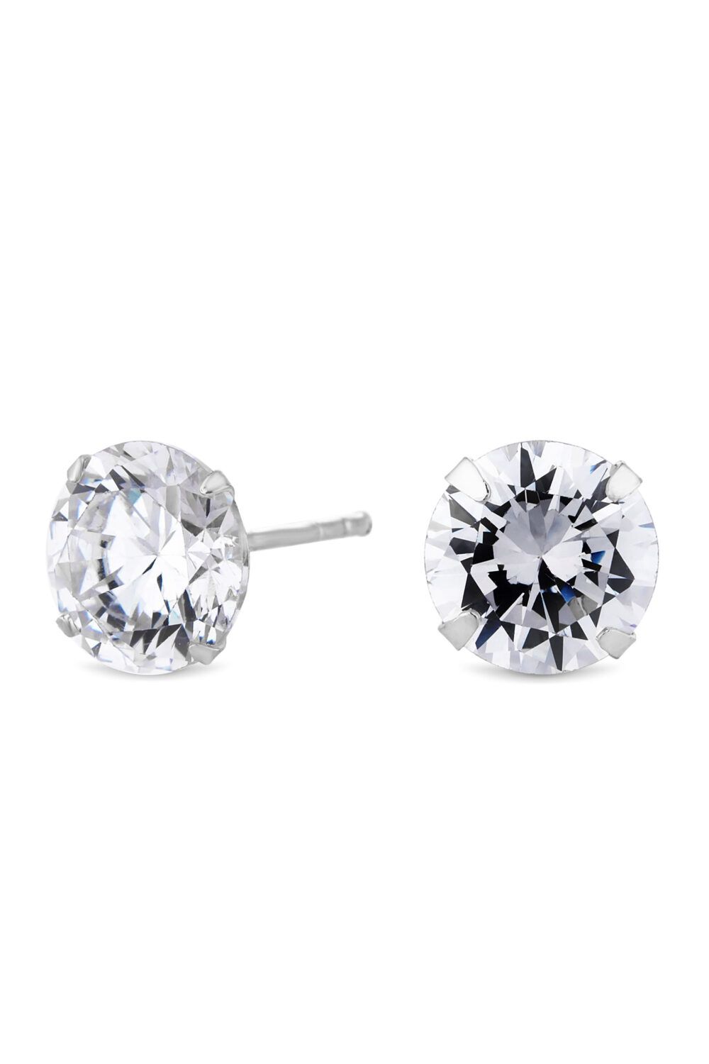 Simply Silver Sterling Silver 925 With Cubic Zirconia 8mm Solitaire Stud Earrings image 1