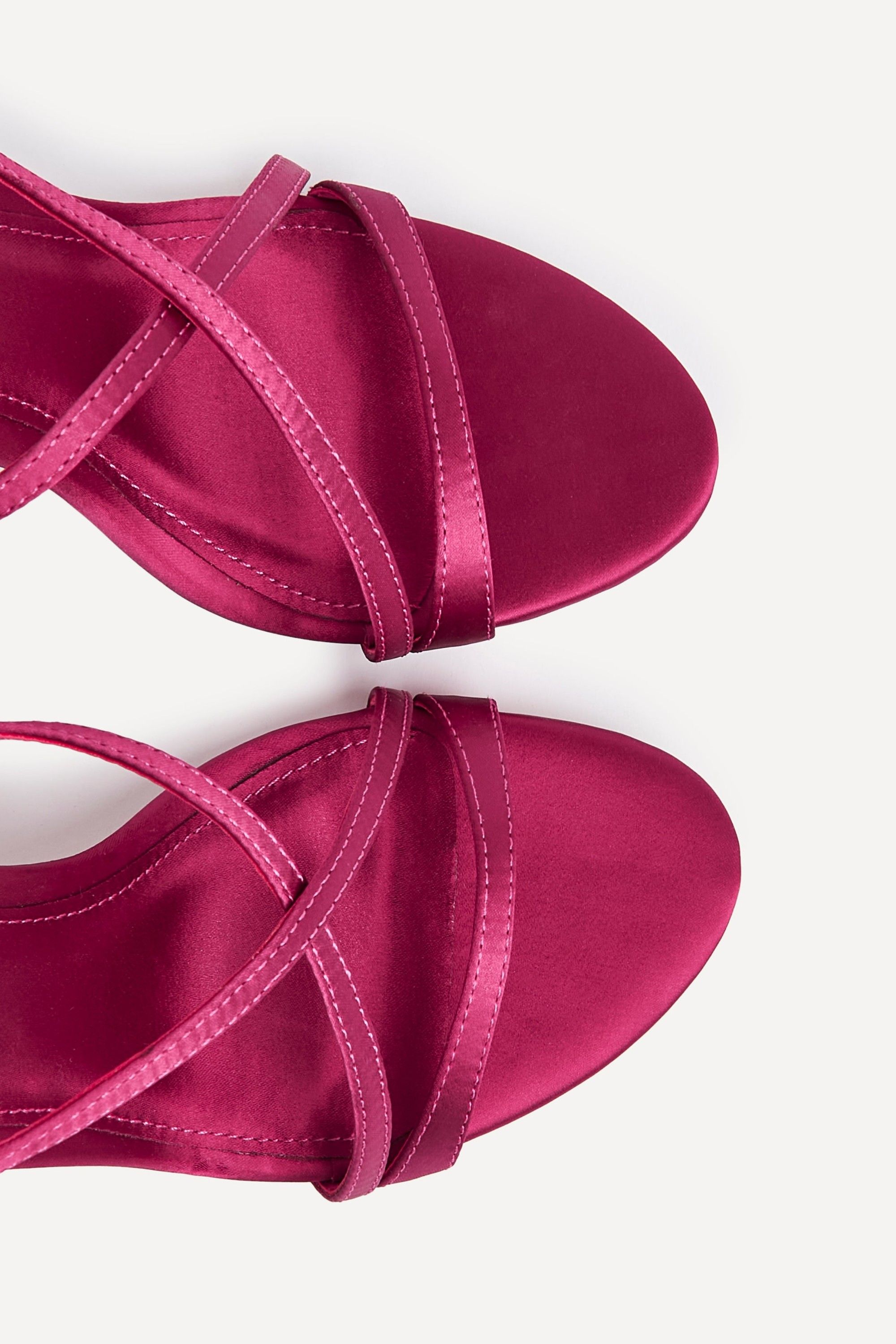 Linzi Taliya Fuchsia Satin Strappy Stiletto Heels image 5