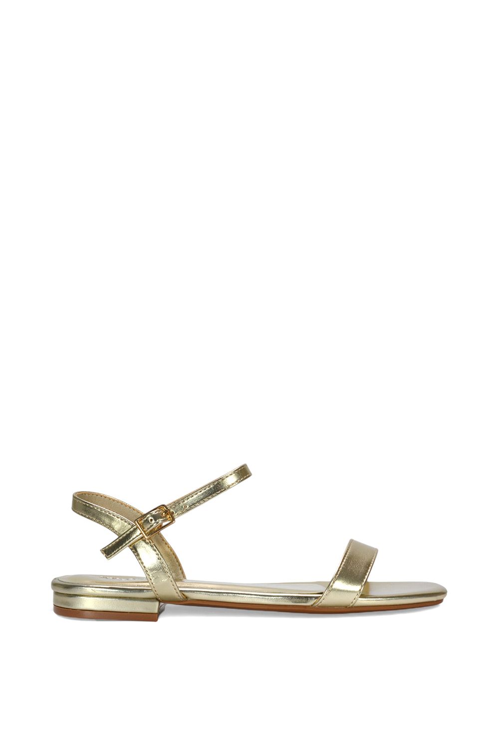 XY London 'Hallie' Open Toe Flat Strappy Sandals With Ankle Strap