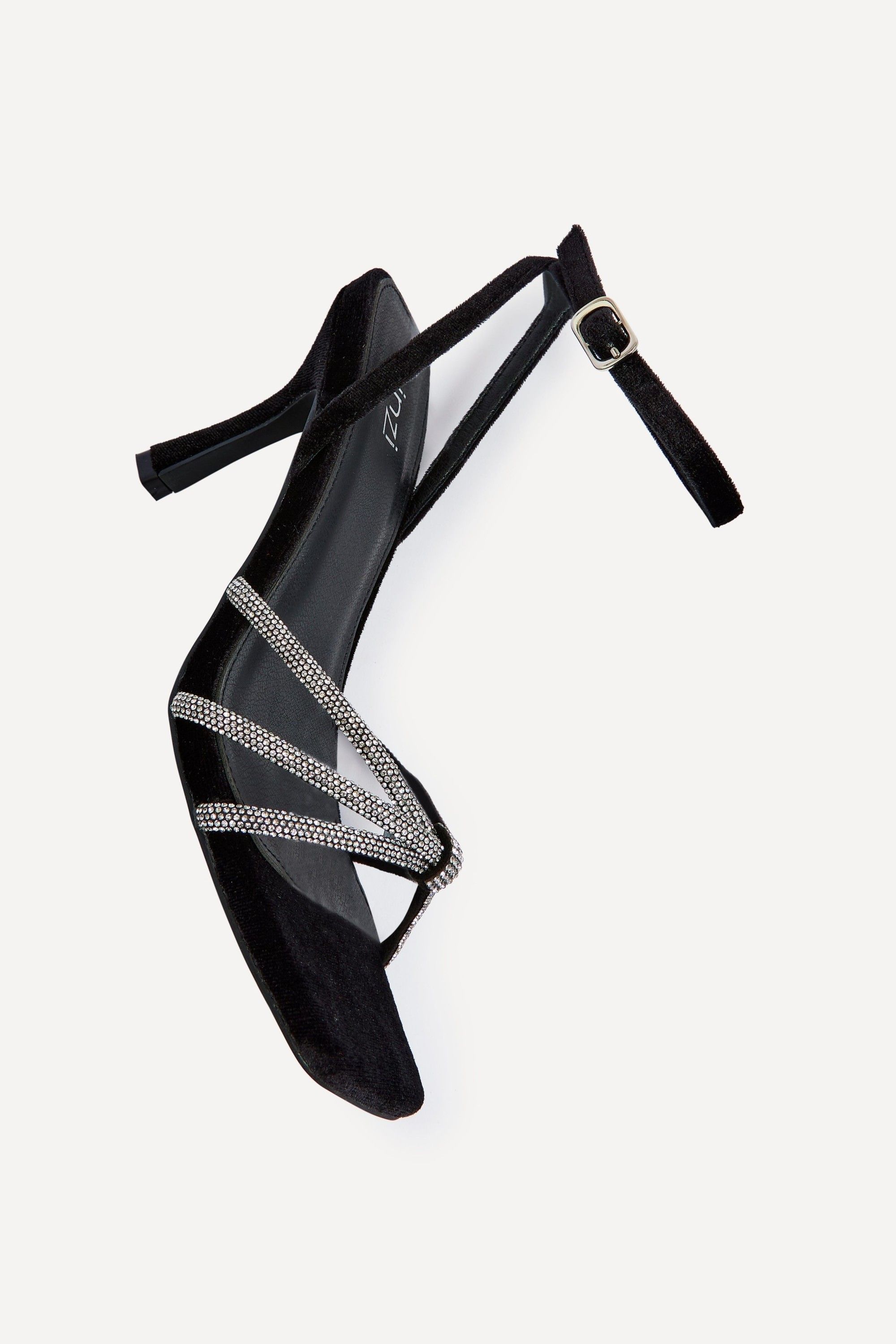 Linzi Polly Black Velvet Stiletto Heeled Sandal image 5