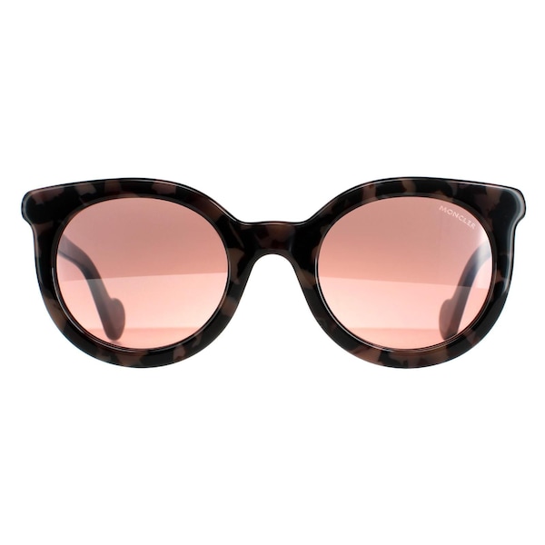 Moncler Round Coloured Havana Bordeaux Mirror  ML0015