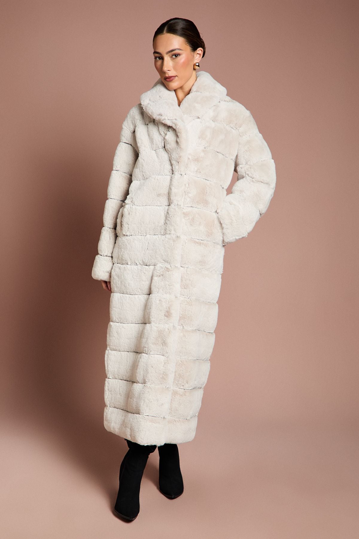 Coast Faux Fur Longline Coat Ivory image 4