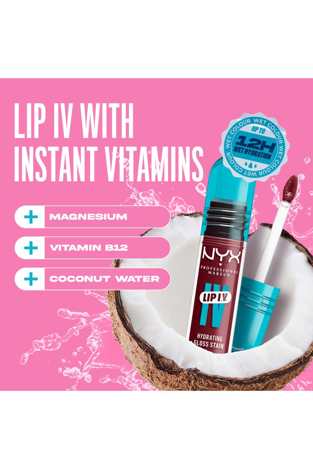 NYX Professional Makeup Lip IV Hydrating Gloss Stain, Lip Gloss 5ml Drippin In Rose image 7