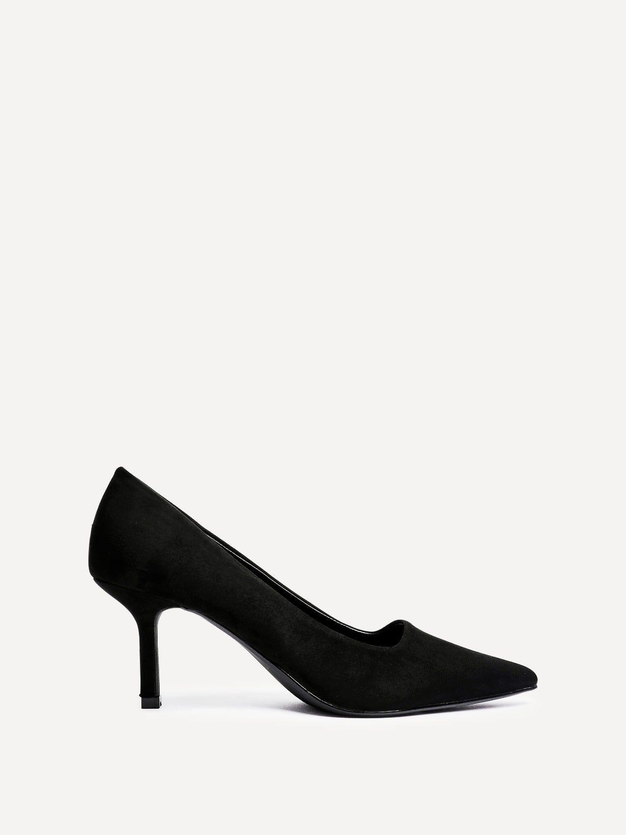 Linzi Kat Black Faux Suede Court Heels image 1