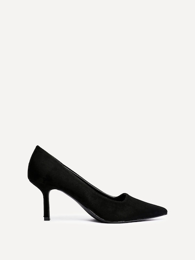 Linzi Kat Black Faux Suede Court Heels