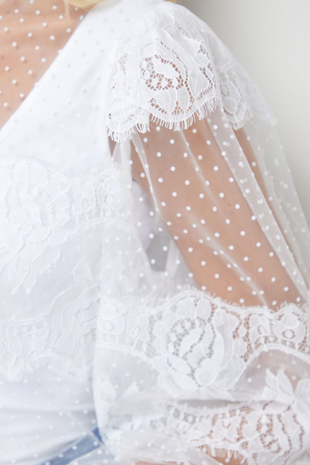 Oasis Lace Frill Detail High Neck Sheer Blouse Ivory image 5