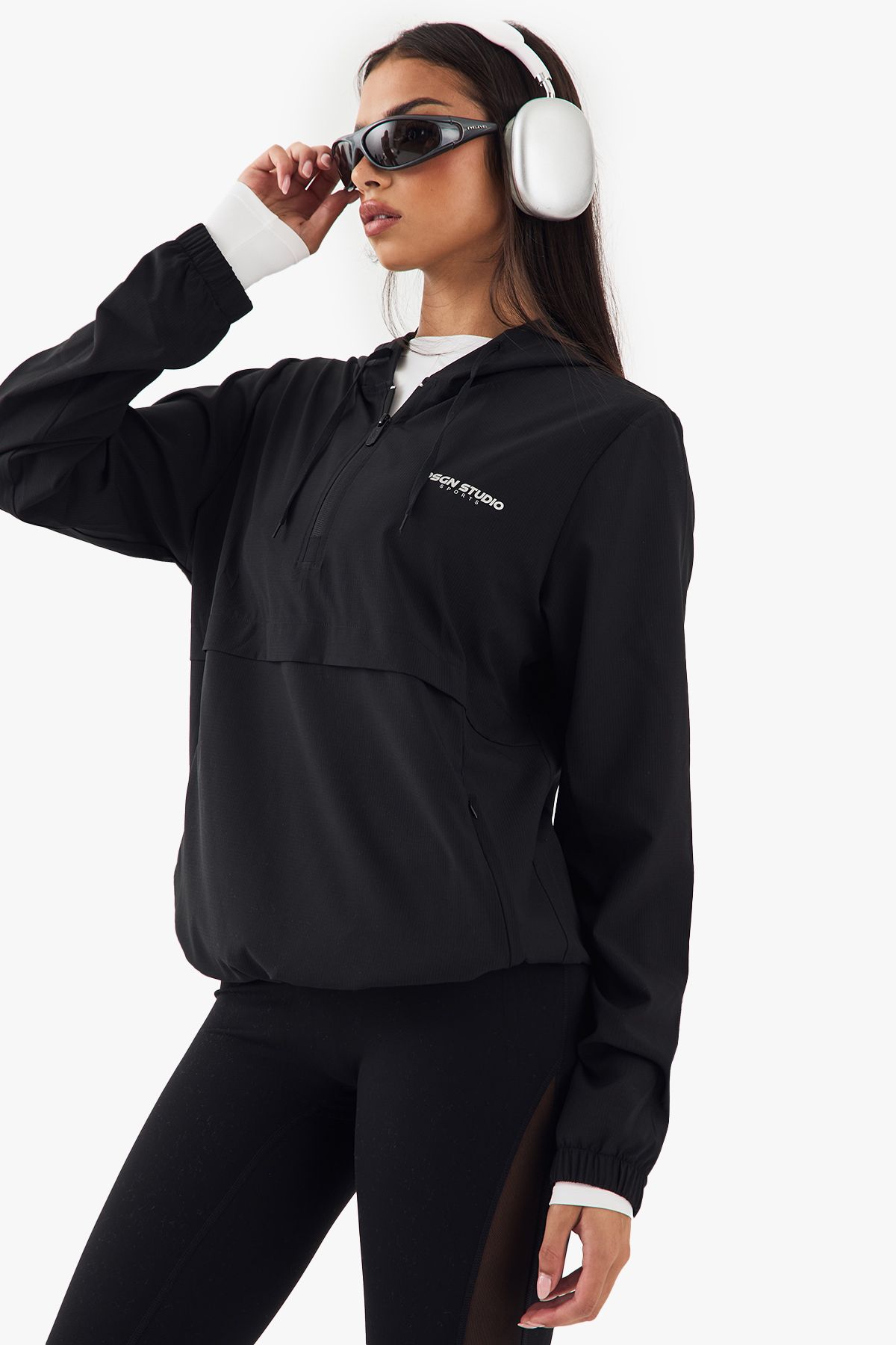 DSGN Studio DSGN Studio Pull Over Rip Stop Hooded Jacket Black