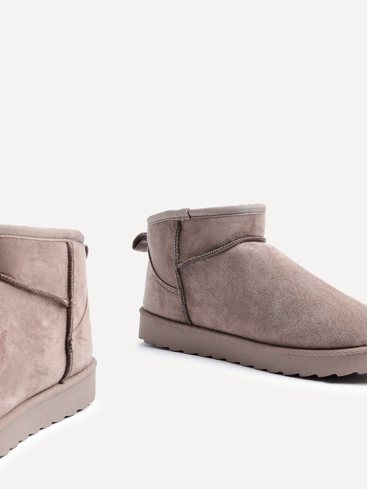 Linzi Ultra Mini Addy Mocha Faux Suede Faux Fur Lined Ultra Mini Ankle Boot image 4