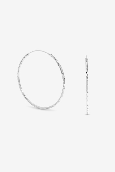 Simply Silver Sterling Silver 925 Polished Sleeper Hoop Earrings