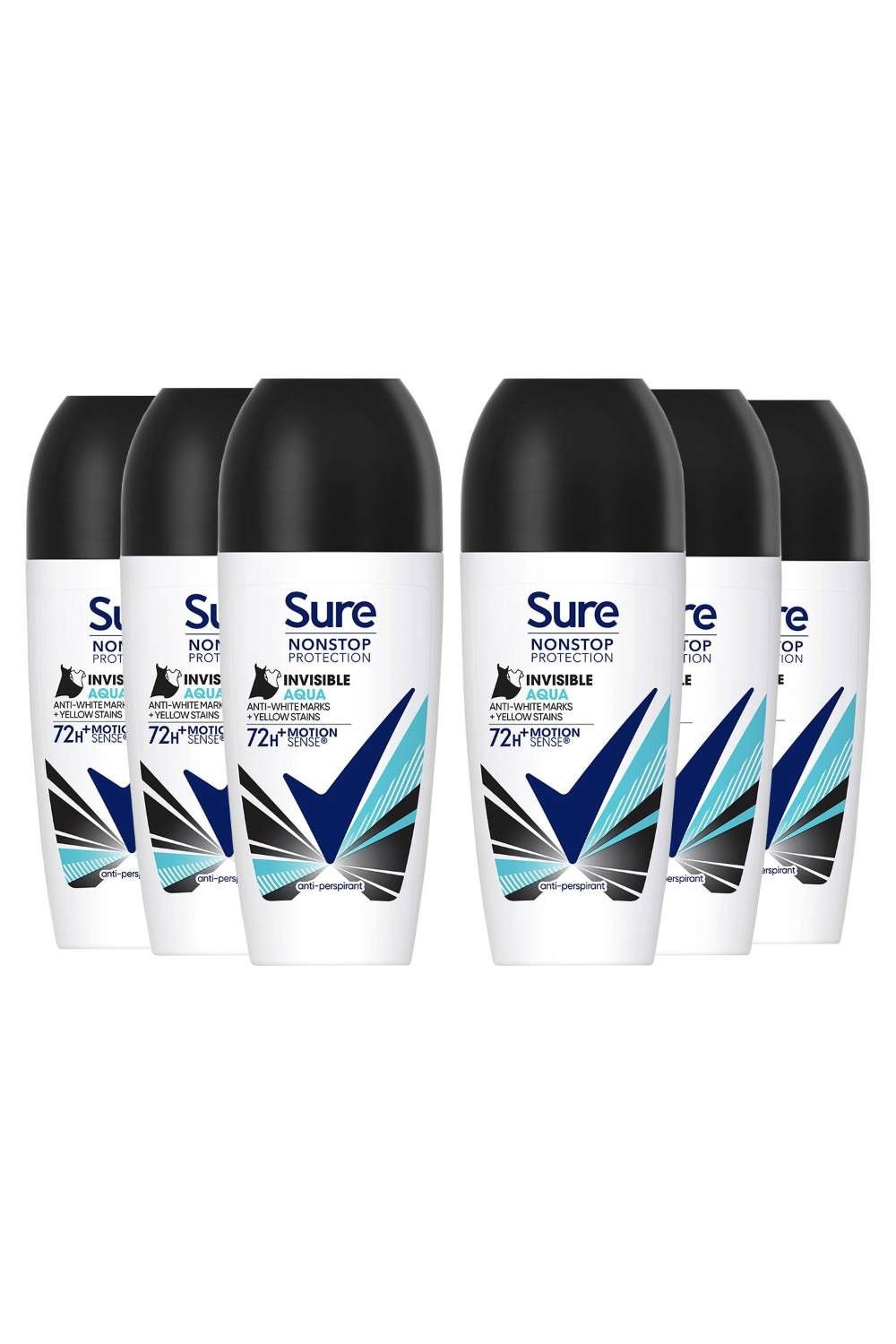 Sure Women Motion Sense 'Deodorant Roll on' 72H, Invisible Aqua, 6x50ml image 1