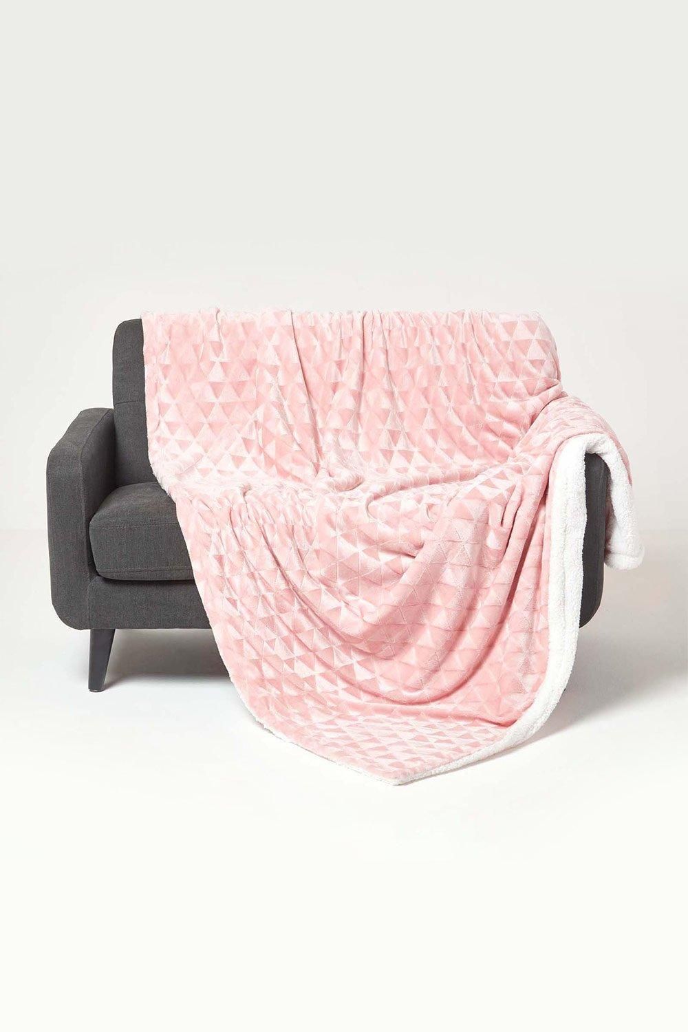 Homescapes Geometric Triangle Velvet Throw image 1