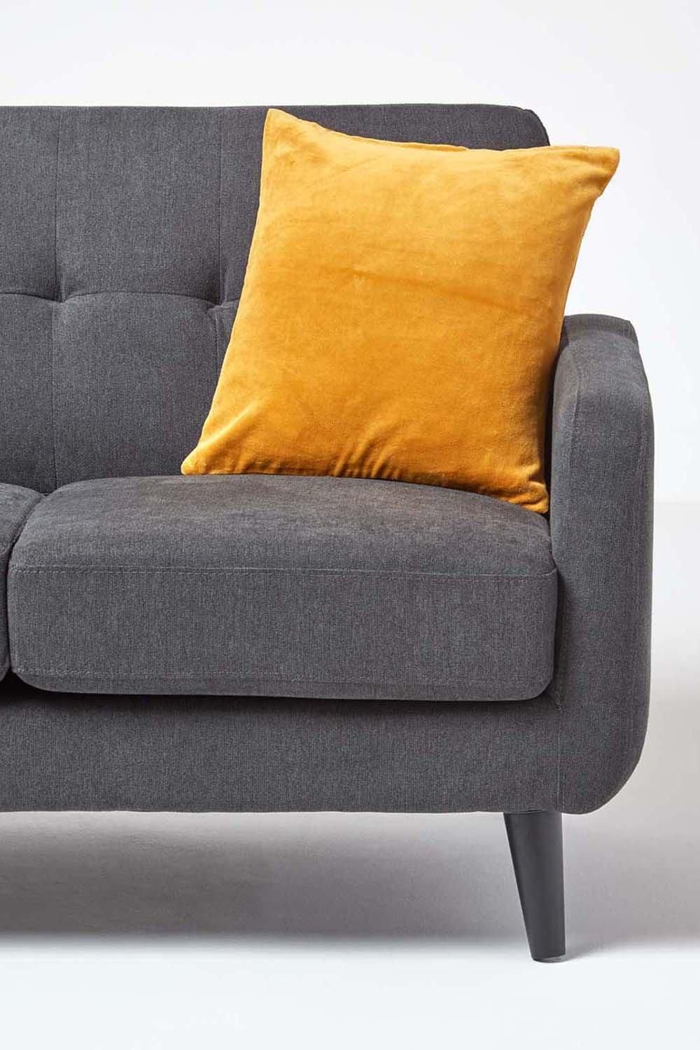 Homescapes Velvet Cushion Cover 100% Cotton, Soft & Machine Washable image 4