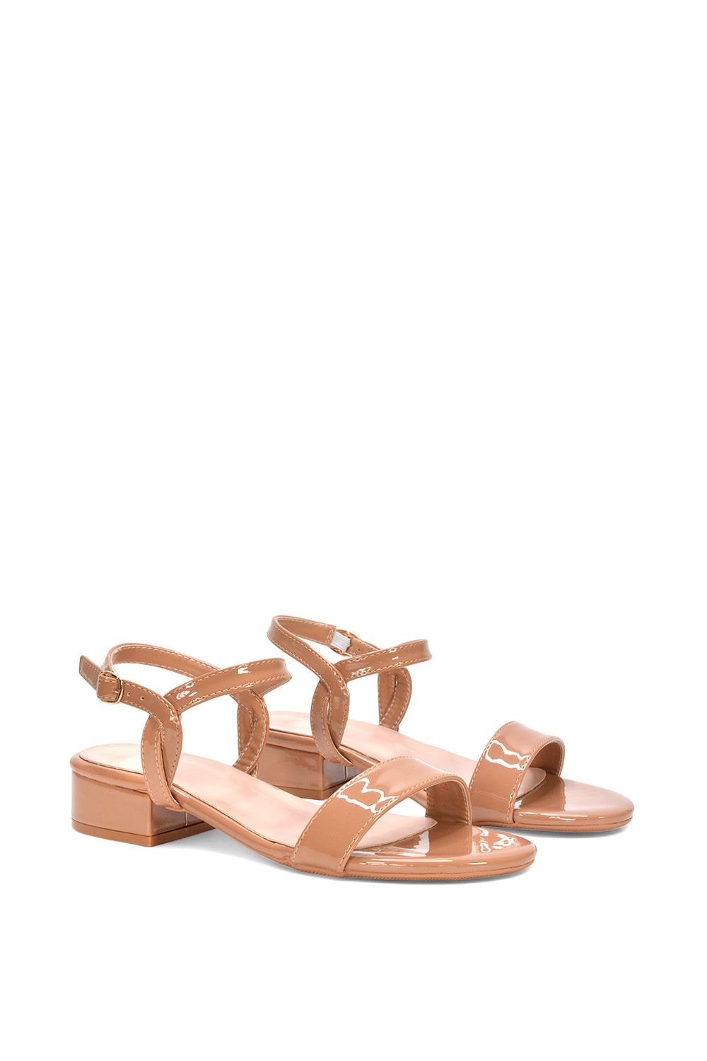 XY London 'Moana Low Bock Heel Round Toe Sandals With Buckle Fastening image 3