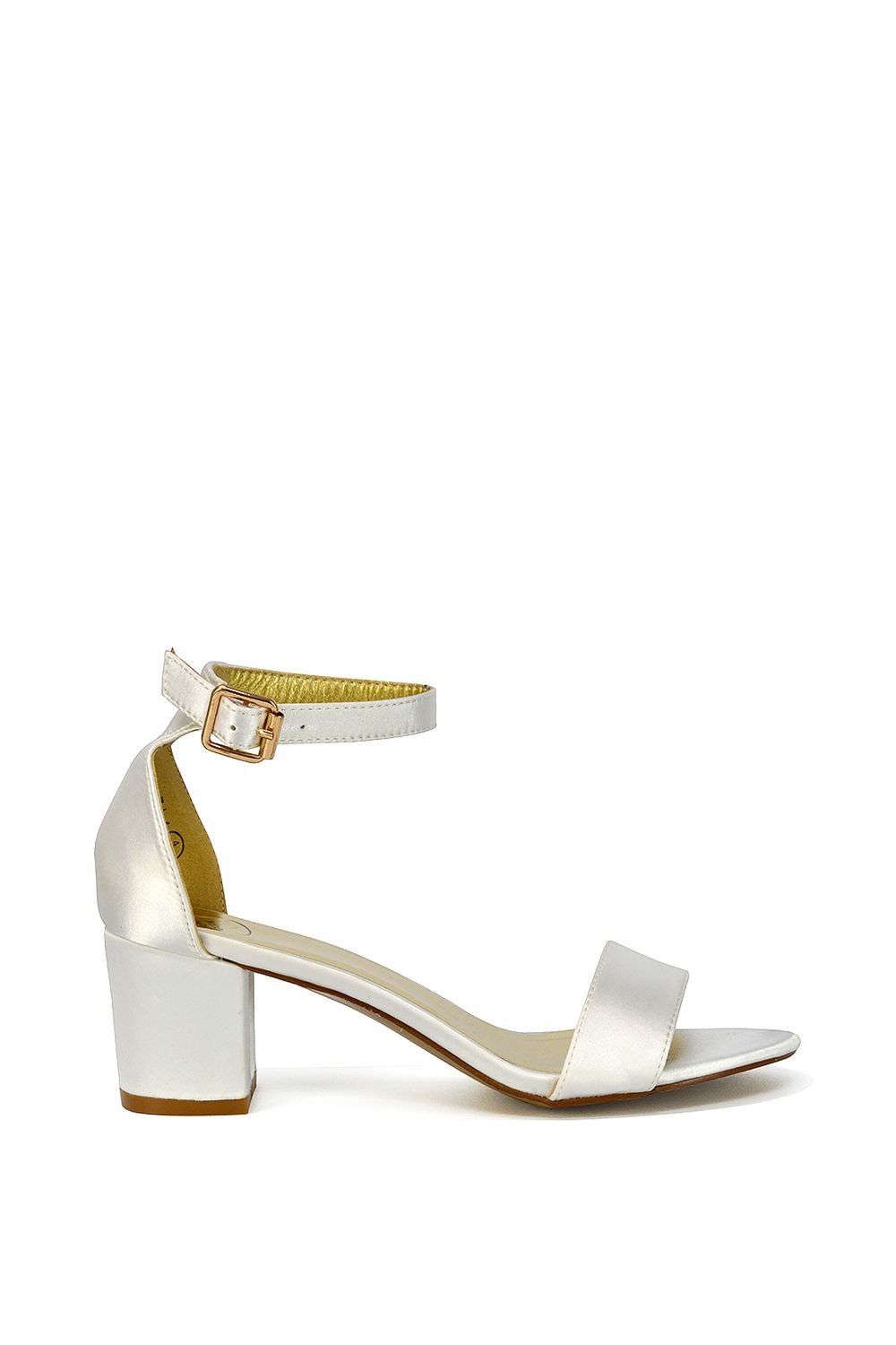XY London 'Rita' Buckle Up Ankle Strap Low Mid-Block High Heel Sandals image 1