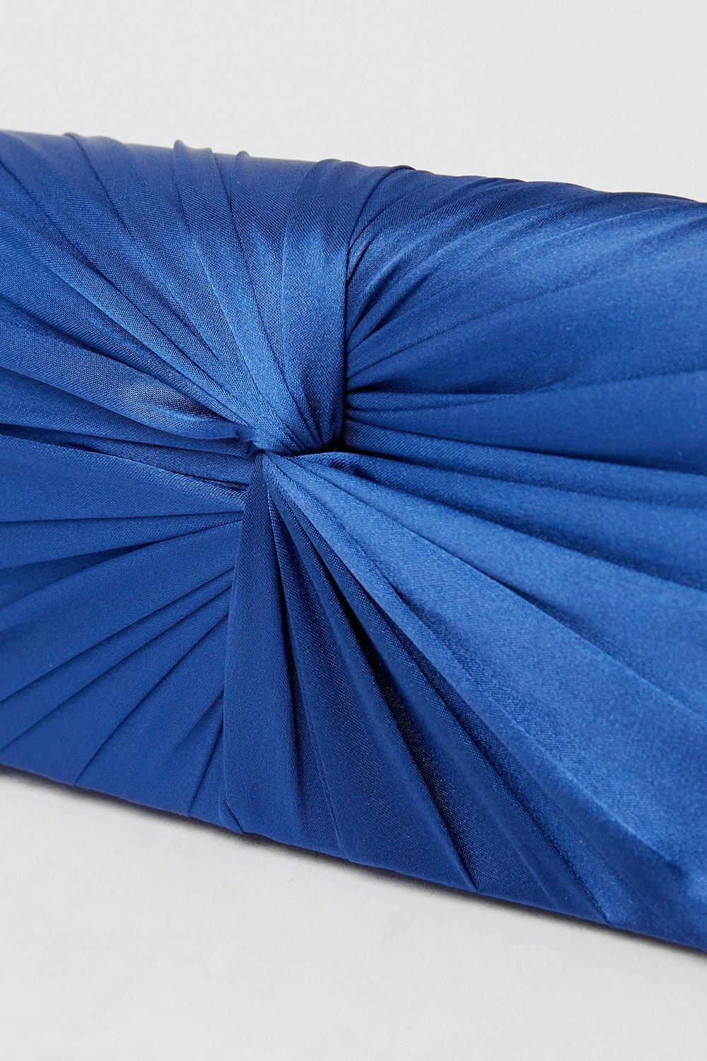 Dorothy Perkins Beauty Twist Front Satin Clutch Bag Navy image 4