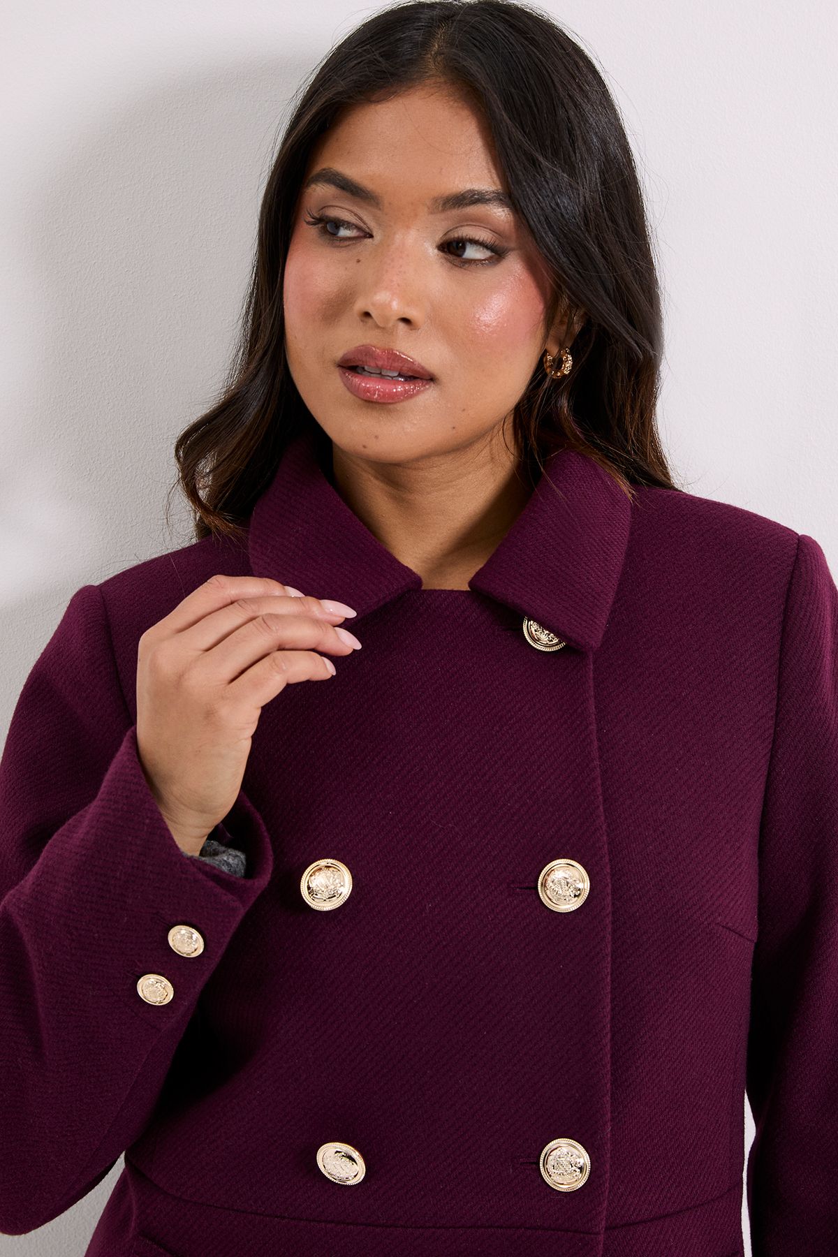 Dorothy Perkins Petite Dolly Coat Burgundy image 4