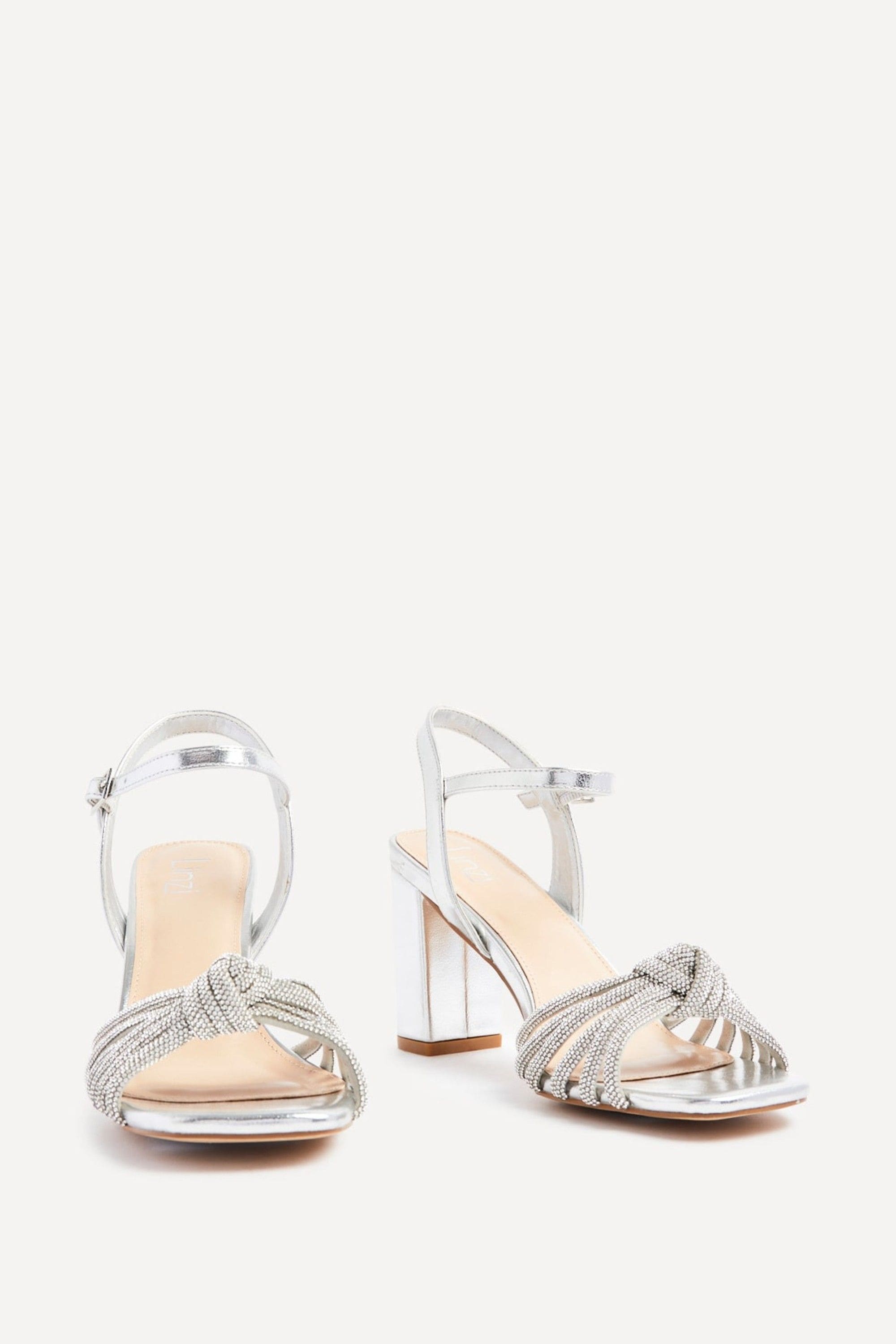 Linzi Sanora Silver Faux Leather Block Heel image 3