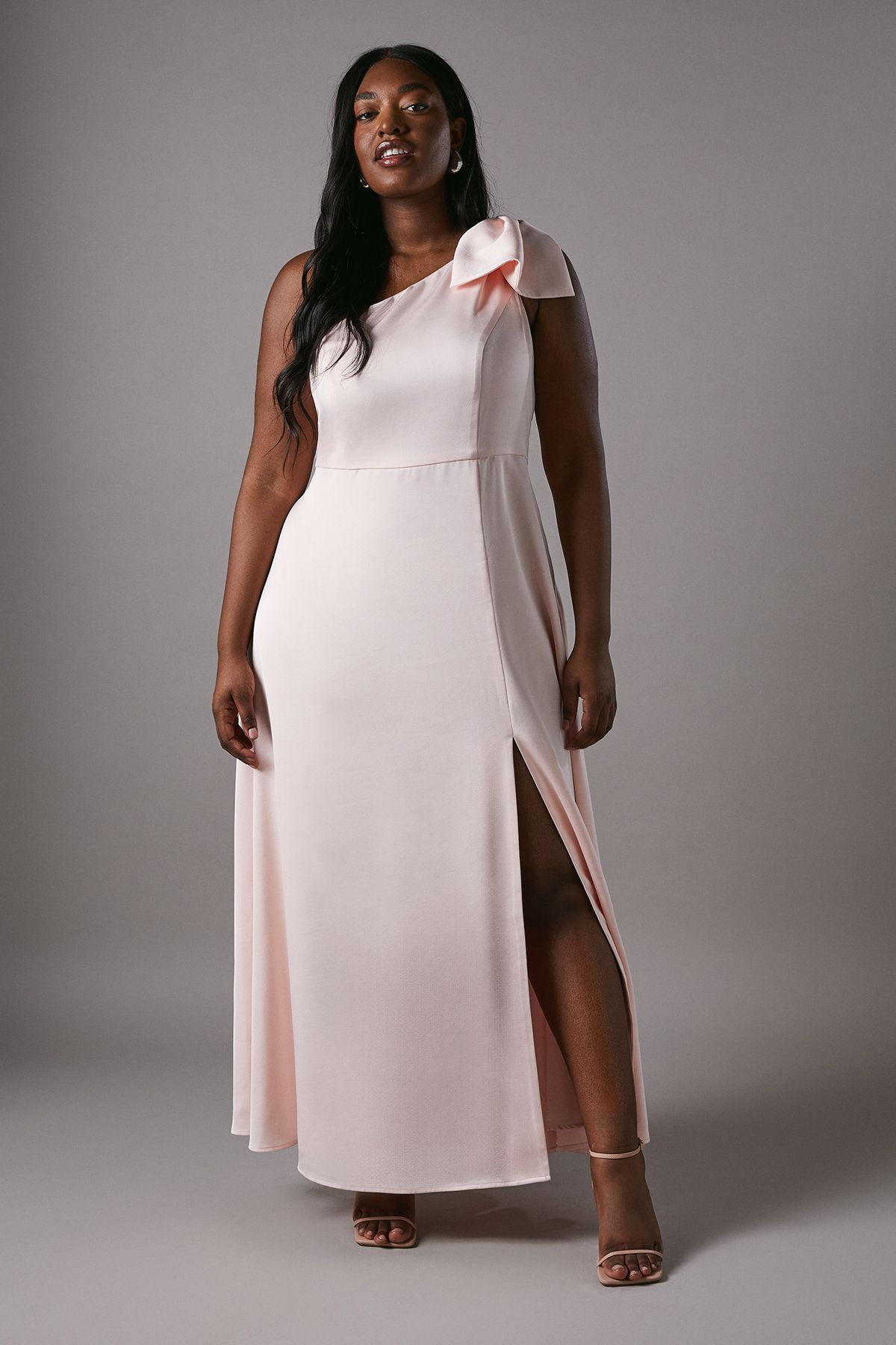 Coast Plus Size Bow On Shoulder A Line Skirt Bridesmaid Dress Blush image 1