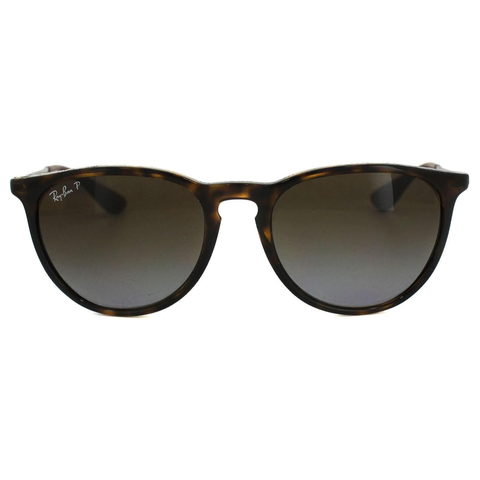 Ray-Ban Round Tortoise & Gunmetal Brown Gradient Polarized Erika 4171 Sunglasses image 1