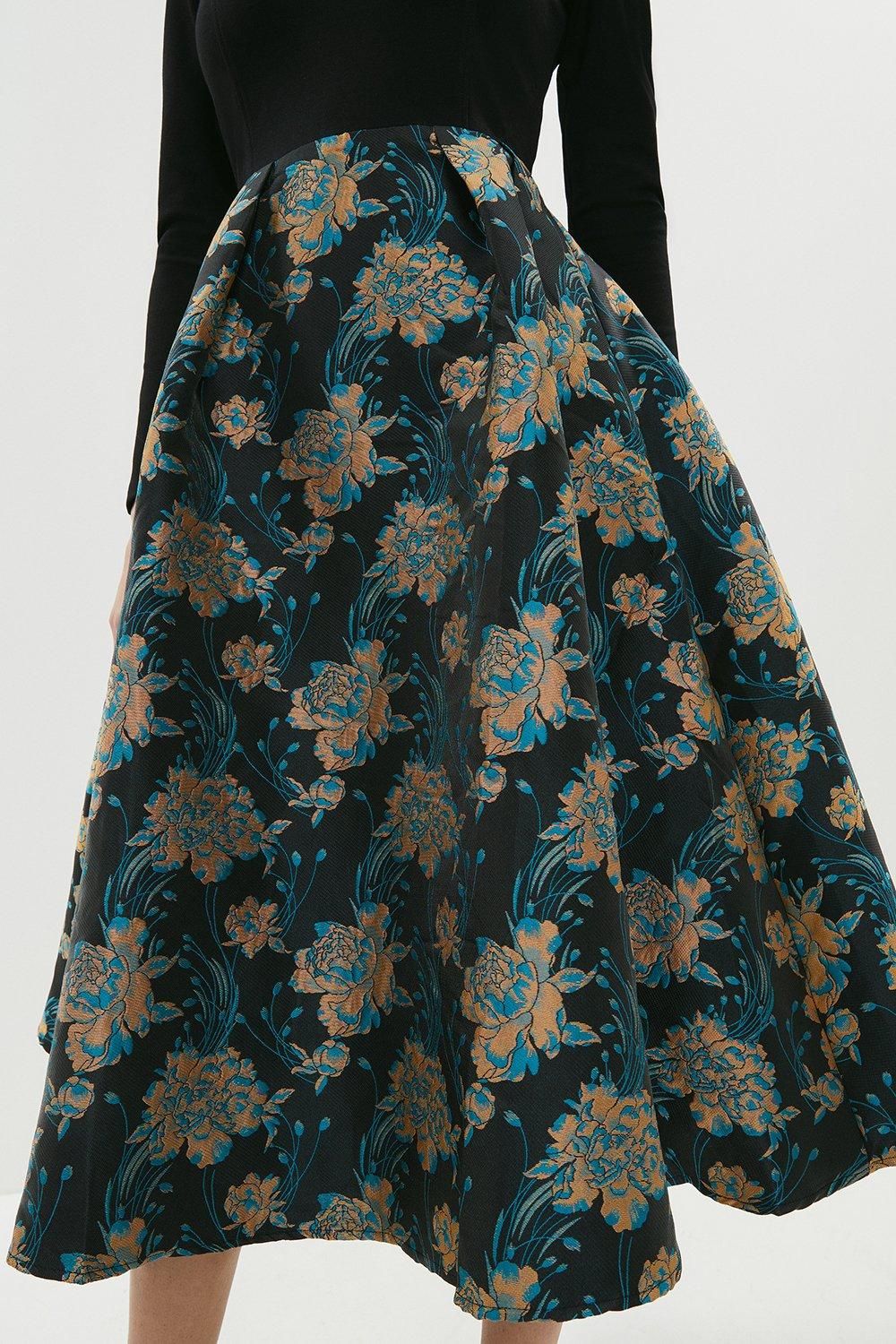 Coast Floral Square Neck Dress Blue image 2