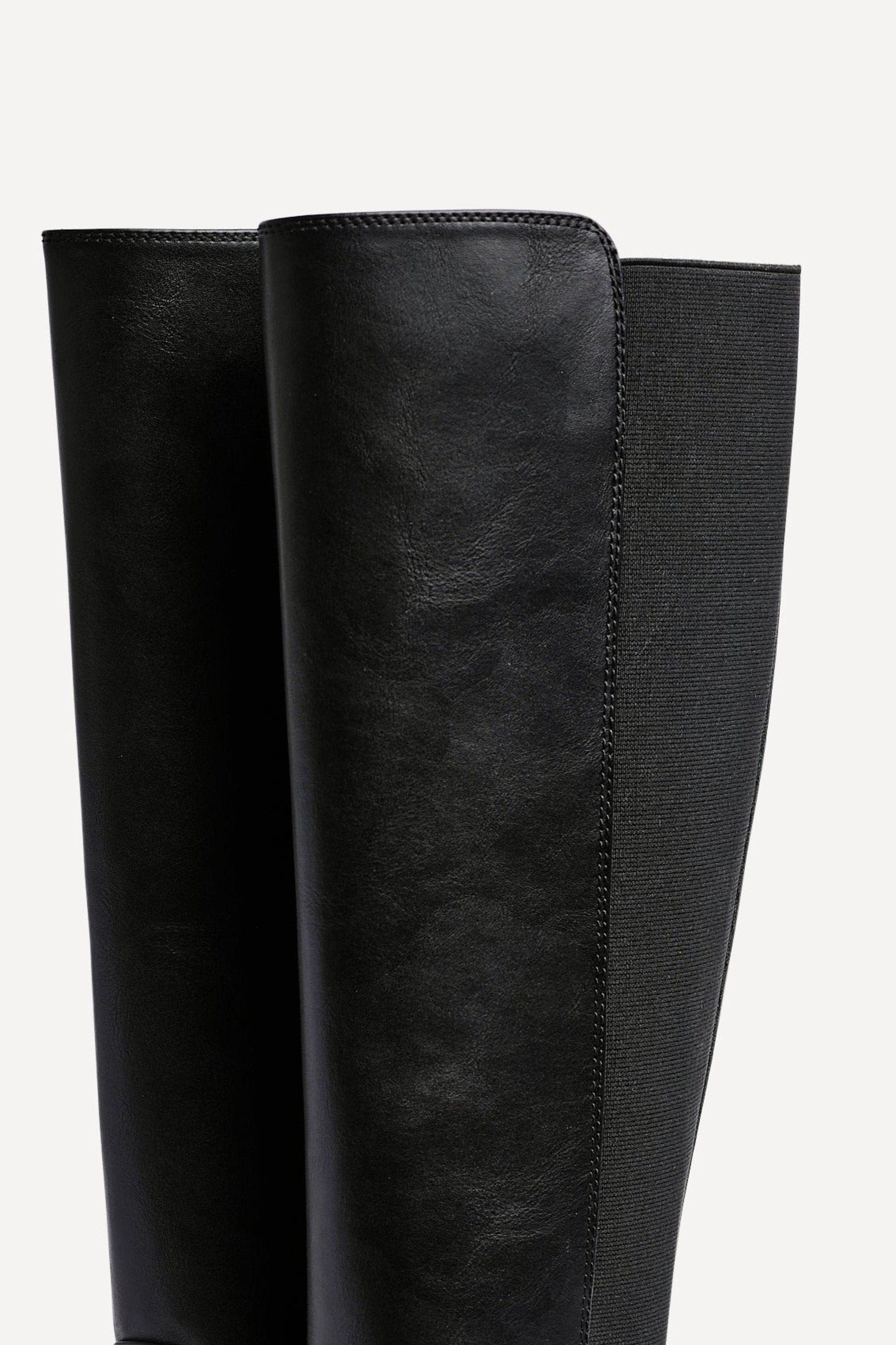 Linzi League Black Faux Leather High Leg Boot image 4