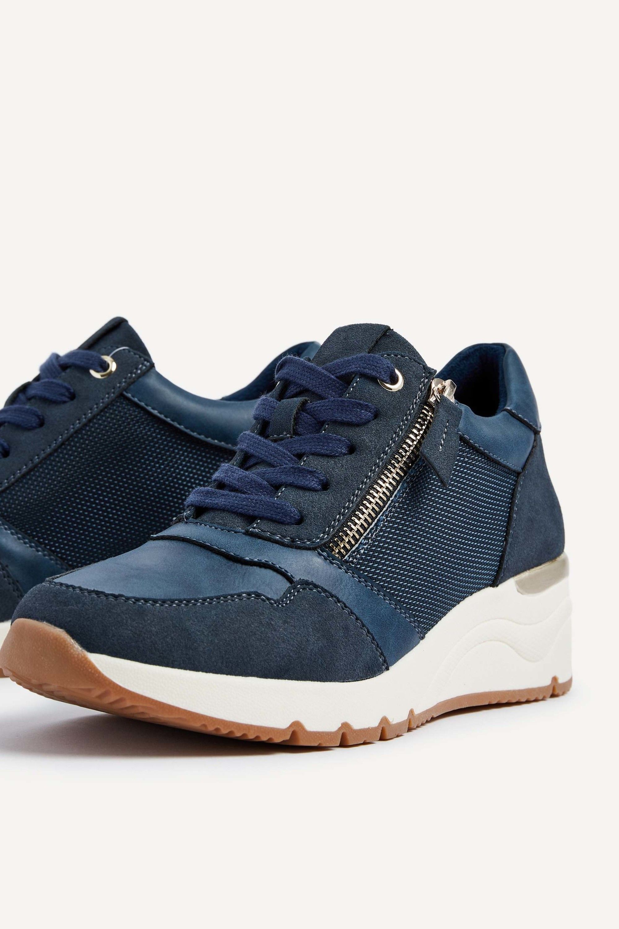 Linzi Luca Navy Wedge Trainer image 4
