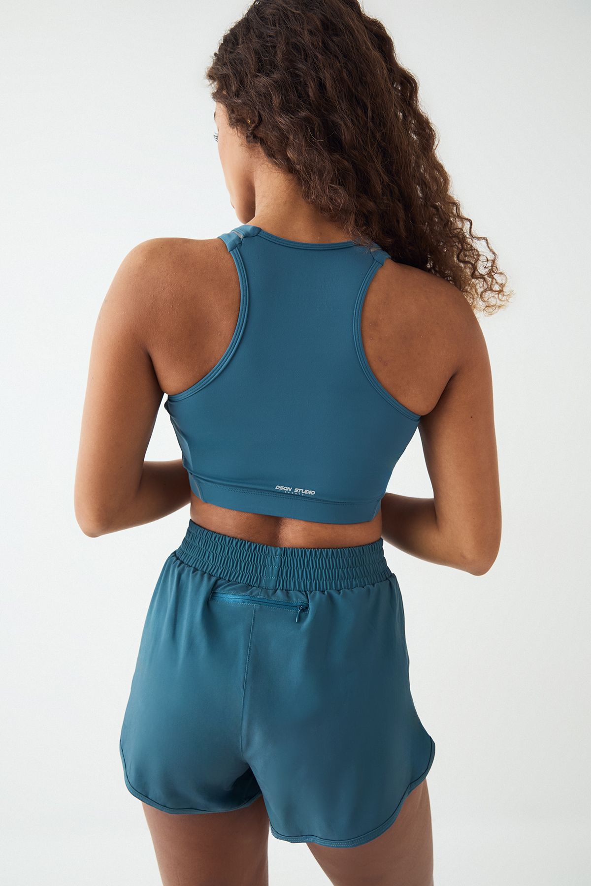 DSGN Studio DSGN Studio Reflective Binding 2 In 1 Running Shorts Teal image 2