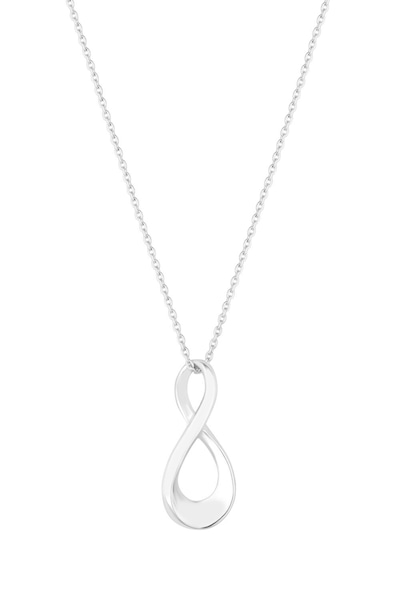 Simply Silver Sterling Silver 925 Polished Chunky Infinity Pendant Necklace