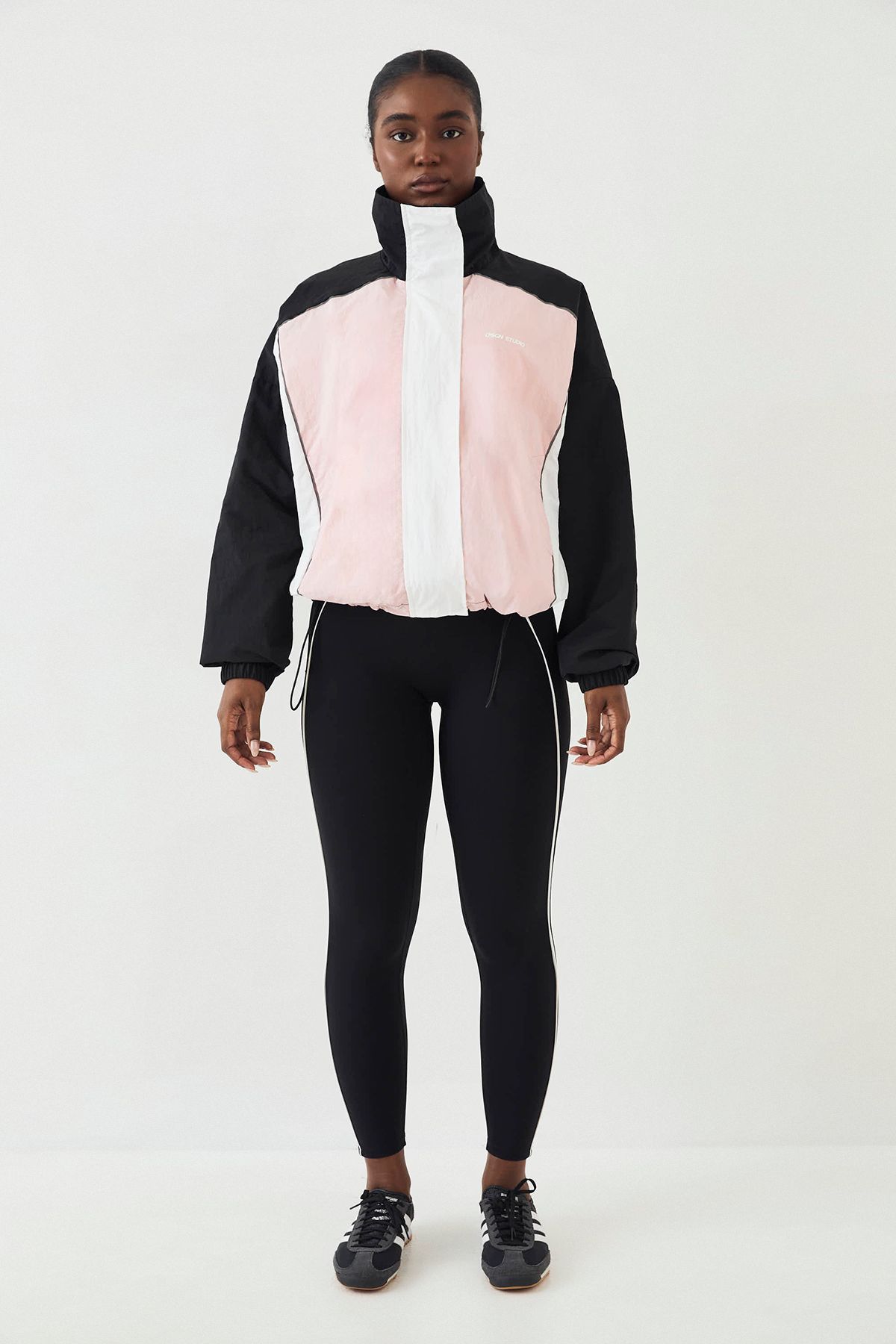 DSGN Studio DSGN Studio Colour Block Funnel Neck Jacket Marshmallow Pink image 5