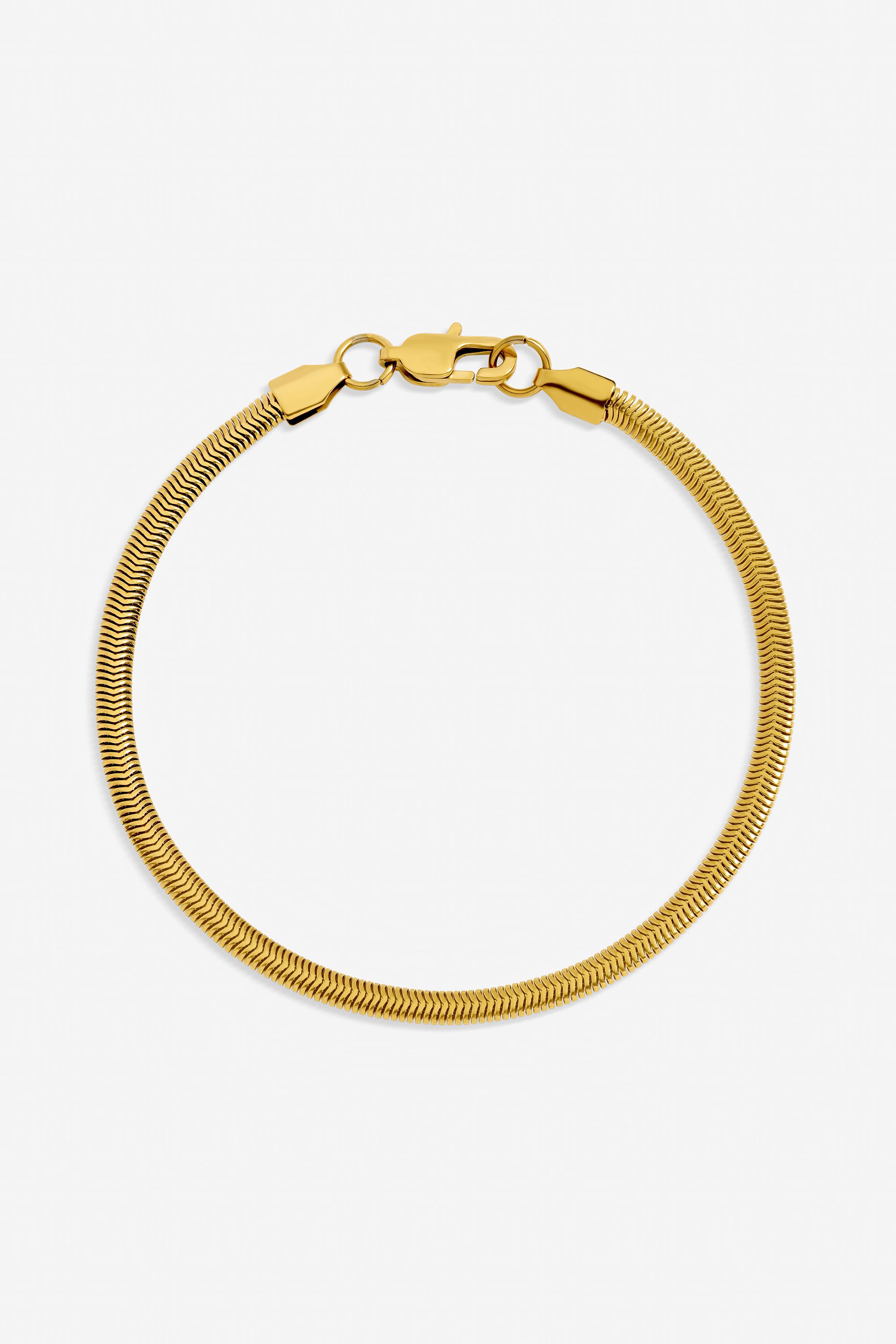 Inicio Men's Gold Plated Waterproof Snake Chain Bracelet - Gift Pouch