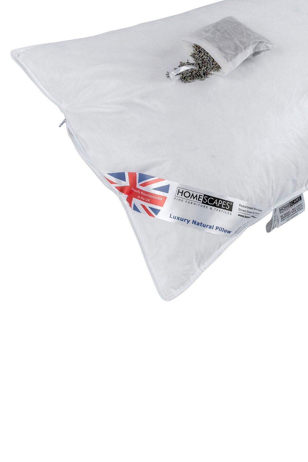 Homescapes Goose Feather & Down Lavender Pillow Dried Lavender Insert Extra Fill image 3