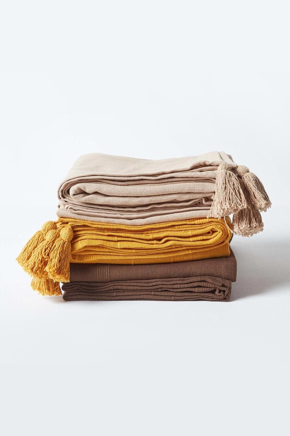 Homescapes Cotton Rajput Ribbed Throw image 6