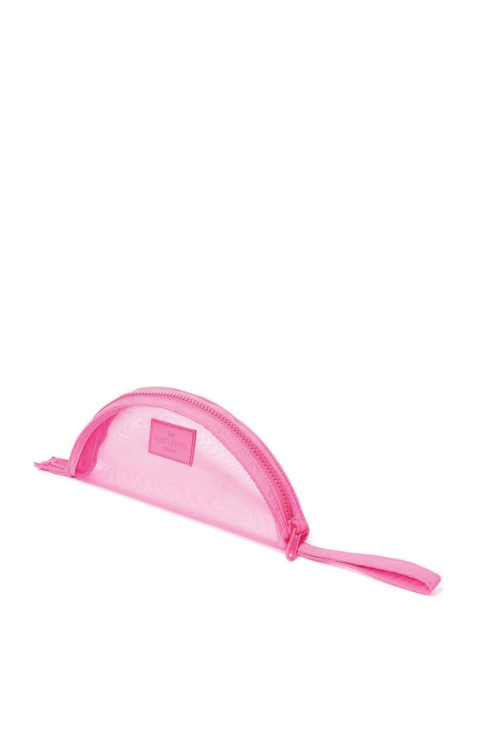 The Flat Lay Co Mesh Lunar Flat Lay Makeup Pouch - Hot Pink Multi image 1