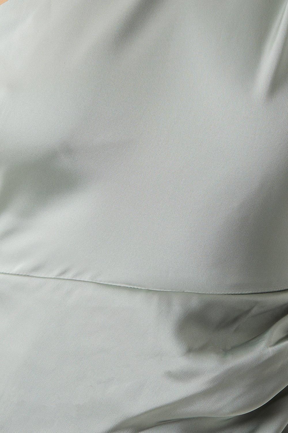 Coast One Shoulder Wrap Satin Bridesmaid Dress Sage image 3