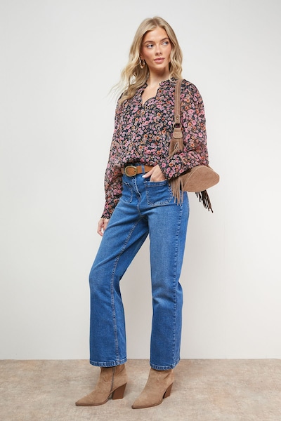 Oasis Printed Chiffon Button Through Blouse Floral