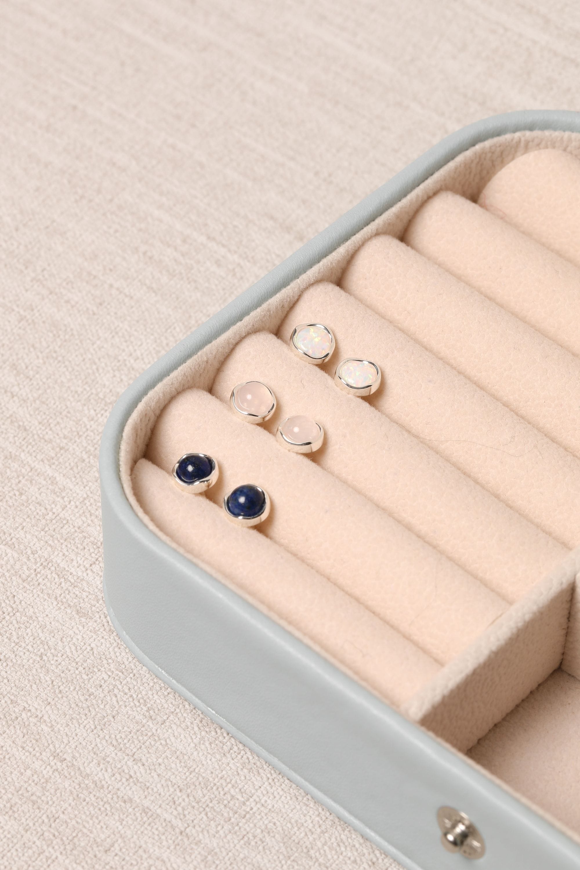 Simply Silver Sterling Silver 925 Polished Opal Stud Earrings image 5