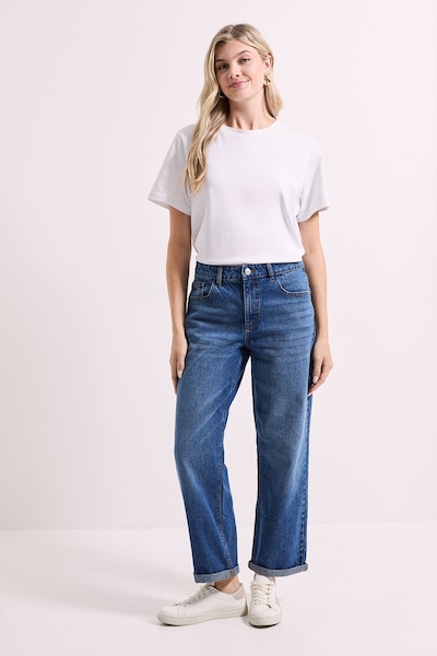 Dorothy Perkins Boyfriends Ankle Grazer Fold Up Jeans Indigo