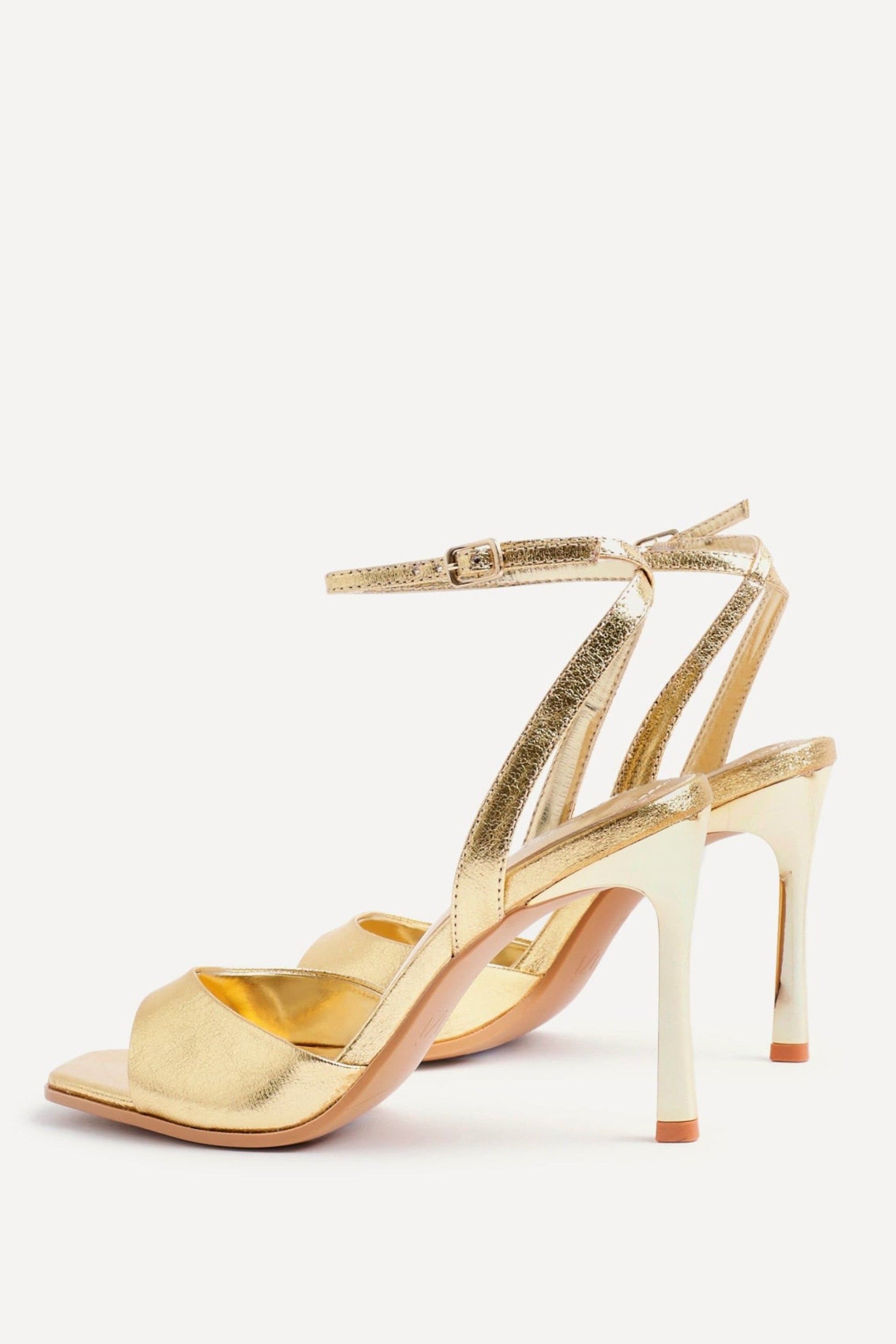 Linzi Jazz Gold Faux Leather Stiletto High Heels image 5