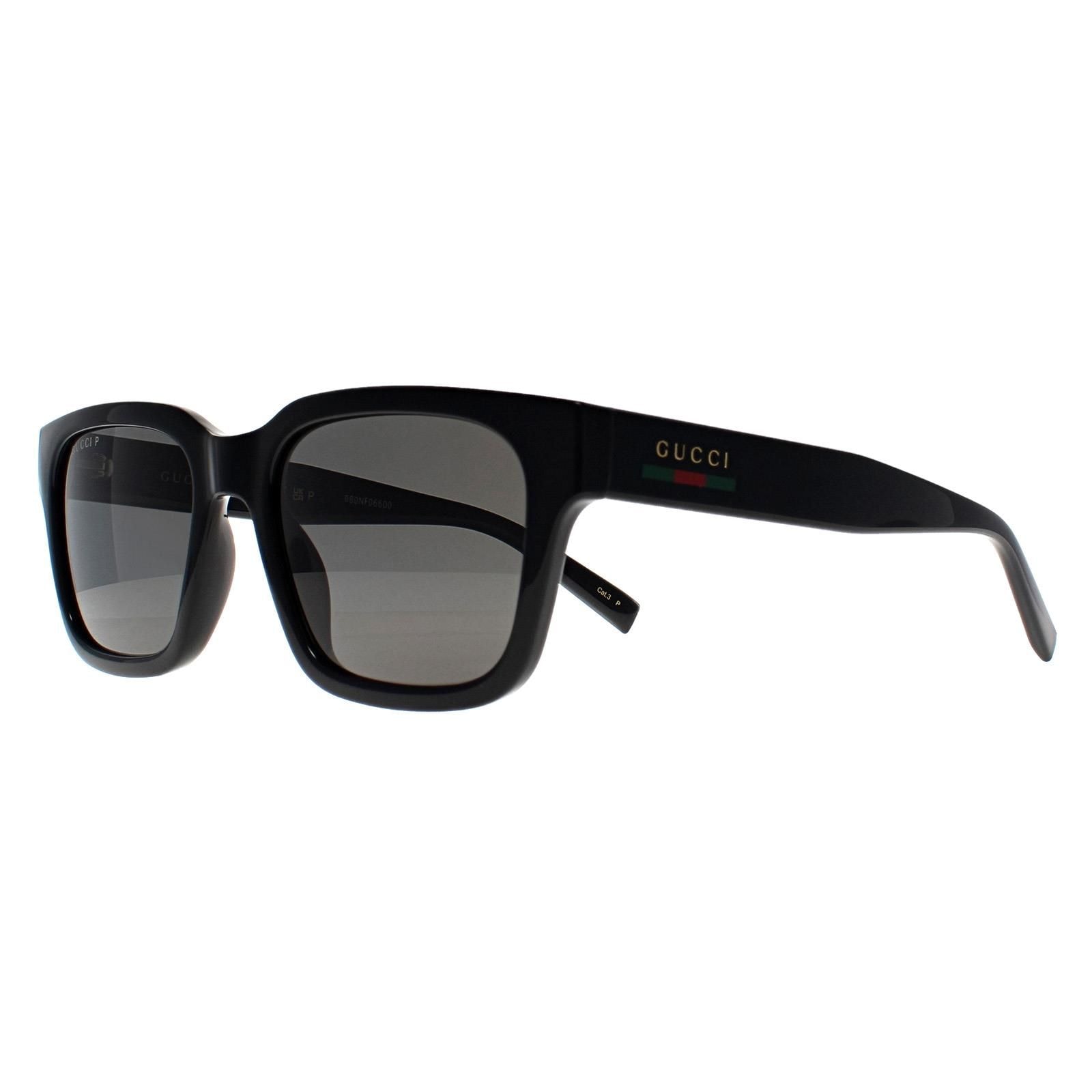 Gucci Square Shiny Black Grey Polarized GG1857S image 2