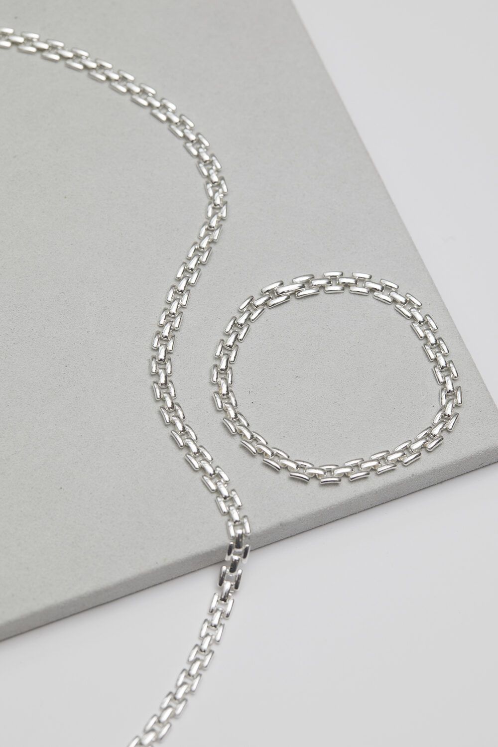 Inicio Silver Plated Recycled Gate Chain Bracelet - Gift Pouch image 2
