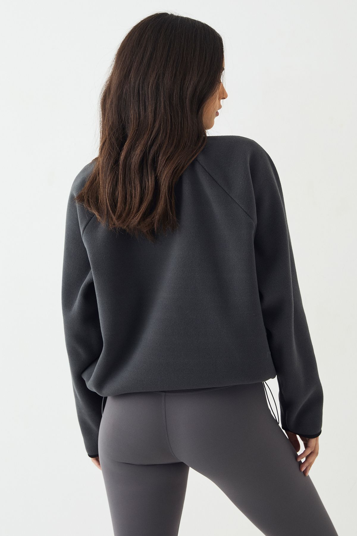 DSGN Studio DSGN Studio Polar Fleece Zip Through Funnel Neck Sweatshirt Charcoal image 2